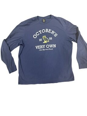 OVO Collegiate - Navy Graphic Long Sleeve Tee XXL
